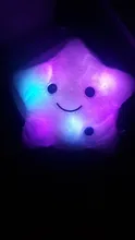 34CM Creative Toy Luminous Pillow Soft Stuffed Plush Glowing Colorful Stars Cushion Led