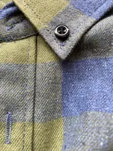 Checkered Shirt Long-Sleeve Plaid Flannel Casual Fashion Mens Slim-Fit 100%Cotton Soft