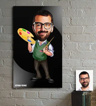 

Personalized Mr Painter Cartoon Wooden Table-1