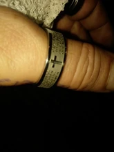 Letdiffy-anillo de acero inoxidable con letras cruzadas para hombre, sortija de oración de Biblia español, nunca se decolora, anillos con letras