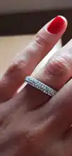 Full Size Three Row Clear Crystal Ring For Women Stainless steel Wedding Rings Fashion