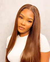 Peluca con malla frontal para mujeres negras, pelo liso de color con pelo de bebé 13x4, pelucas de cabello humano brasileño con encaje frontal, 4x4, Remy