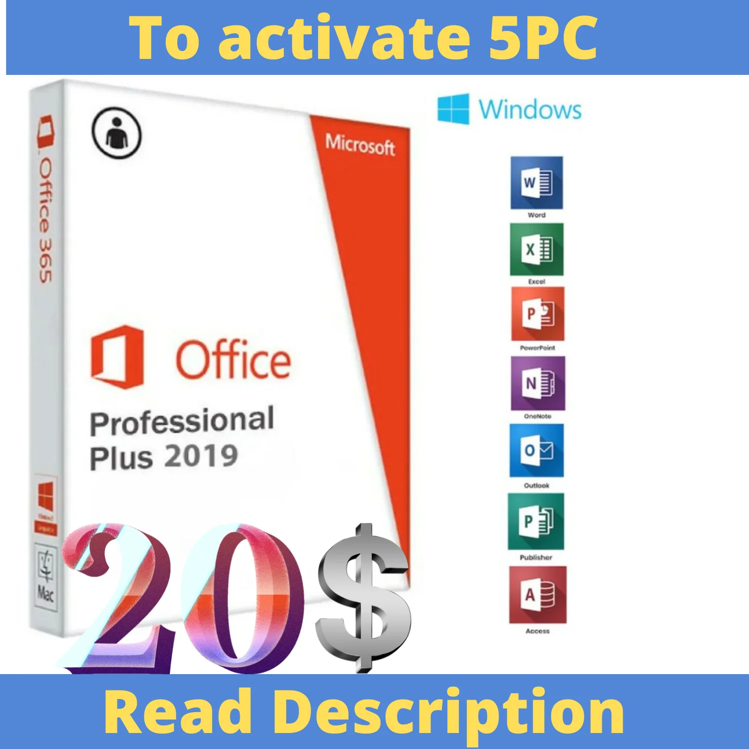 {Microsoft Office 2019 professional Plus розничный ключ-прочтите описание-} | Компьютеры и офис