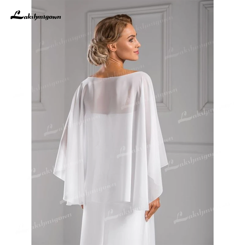 New Collection Asymmetrical Style Chiffon Bridal Cape For Bridal Wedding Shawl Summer Jackets Wraps