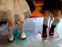 Mini botas de cuero PU hechas a mano para niños, zapatos de para muñecas de escala 1/6 con diseño de corazón, bonitos, para regalo de cumpleaños, 1 par