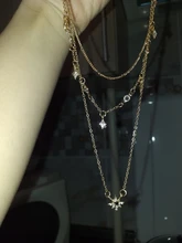 Nueva moda Multi-capa estrella collar con colgante multicapa clavícula collar de las mujeres collar Statement de oro al por mayor