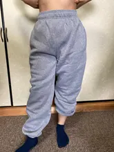 Las mujeres Casual cintura elástica Pantalones deportivos pantalones de Color sólido Pantalones de deporte holgados tobillo longitud Pantalones negro blanco gris