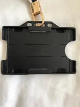 Funda protectora portátil de doble cara y duradera para tarjetas de identificación, material de plástico duro para oficina y escuela, 1 unidad