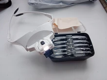 Headband Magnifier Glass-Lamp Led-Light 5-Lens loupe Adjustable for Read-Look