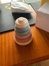 Juguetes sensoriales de silicona para bebés, bloques de construcción educativos 3D apilables, mordedor de goma