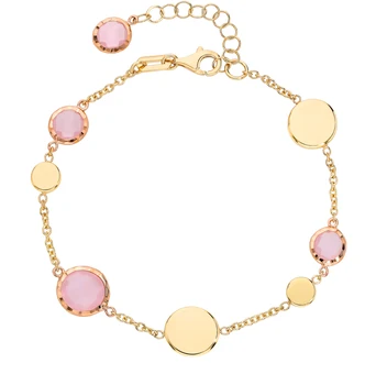 

Gold bracelet with quartz sunlight sample 585