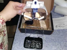 Magnifier-Glasses Headband Loupe-Craft Jeweler Led-Light Hands with 