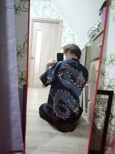 Blusa holgada con estampado de dragón para verano y primavera, camisa de manga corta con estilo BF para mujer, estilo Harajuku, 2021