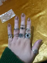 Tocona 14 unids/set Vintage Color de plata antiguo anillo para mujer rosa girasoles Cruz geométrico joyas bohemias 4 кольцо 6391