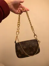 Cadena de aluminio de 20-40cm de oro plateado, correa para bolso, asas para bolso DIY, correa para bolso de repuesto, correas para bolso, accesorios para cadena