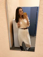 Knitted Dresses Robe Sweater Loose Maxi Oversize Long-Sleeve Winter Womens Vestido Autumn