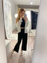 Suave comodidad pantalones de las mujeres de 2021 nueva Alta cintura pantalones verano Pantalones Mujer Pantalones de seda de hielo-tobillo longitud pantalones largos de Mujer Pantalones