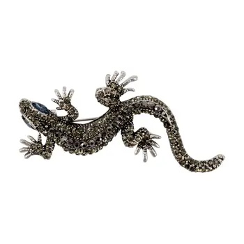 

Brooch jewelery lizard 55192 (black, lock-pin, jewelery alloy)