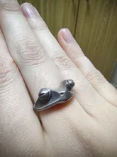 Anillo de rana Vintage bohemio para mujer, diseño artístico, apertura Retro ajustable, anillos llamativos para mujer, regalo de Color plata