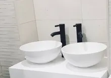 Basin Sink Faucet Mixers Mounted Deck Single-Hole-Tap Hot-Cold-Water-Tap Brass Bathroom