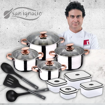 

Cookware 8 Pieces in stainless steel, kitchen supplies in nylon and lunchboxes SAN ignacio Merida gt