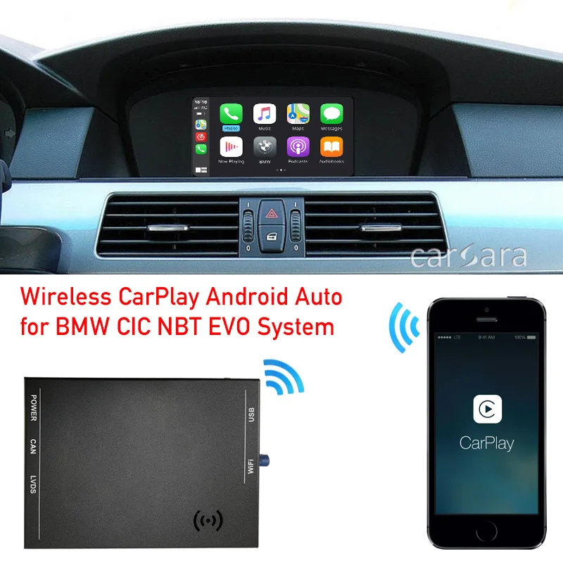 Wireless apple carplay integration box M5 E60 E61 2008-2010 CIC NBT system android auto car play add-on interface kit iphone ios |
