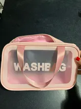 Neceser de viaje para mujer, bolsa de maquillaje portátil de gran capacidad, transparente, resistente al agua, con letras, caja de almacenamiento para el cuidado de la piel