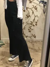 BOOFEENAA Cyber Y2k pantalones E estilo de niña Sexy elástico pantalones de encaje de mujeres V cintura baja altura Harajuku negro pantalones C85-BZ22