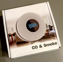 Detector de humo combinado, Detector de monóxido de carbono con pantalla, con batería, Sensor de alarma