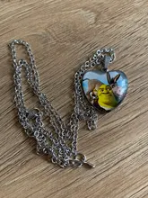 Colgante Shrek para collar de cristal estilo cabujón, joyería con foto, colgantes de corazón, artículos hechos a mano, novedad de 2020