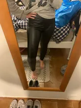 De cuero de invierno las mujeres Leggings Sexy de noche Club cadera elevación negro de talla grande 5XL PU pantalones de cintura alta cálido polainas de moda