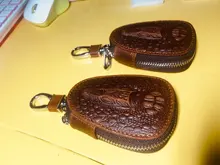 Keychain-Covers Keys-Organizer Key-Bag Car-Key-Holder Crocodile-Pattern Genuine-Leather