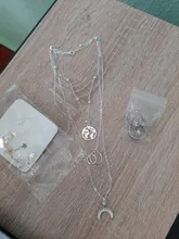 Colgante Retro con forma de Luna y mapa del mundo para mujer, collar de oro multicapa, colgante para fiesta, accesorios de joyería