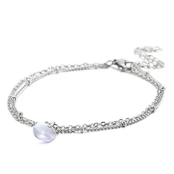 

Fashion Crystal Bracelets Stainless Steel One Glass Crystal Bracelets Pulseras Jewelry