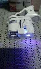 Clip Microscope Magnifying Glass Cell-Phone-Clip Uv-Light Focusing Jewelry 60X LED 