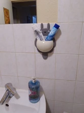 Soporte multifuncional para cepillo de dientes, soporte de montaje en pared de Totoro de dibujos animados, organizador de succión para baño, accesorios de baño