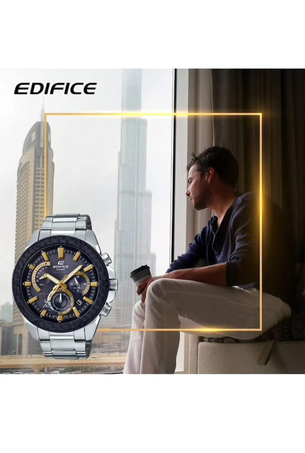 Casio Edifice часы на солнечных батареях карбоновый Чехол Мужские наручные брендовые
