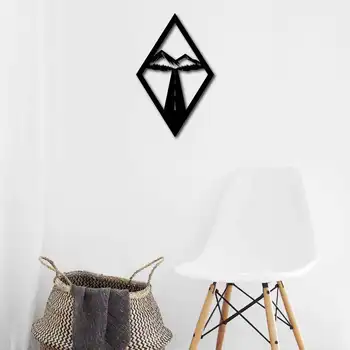 

Металлический декор стен Road Mountain to 90x58 cm дизайн интерьера домашнего