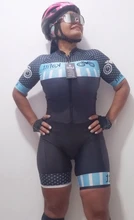 Conjunto de equipo profesional de triatlón para mujer, sudadera de manga corta, medias sexys de una pieza, traje de baño para montar en bicicleta