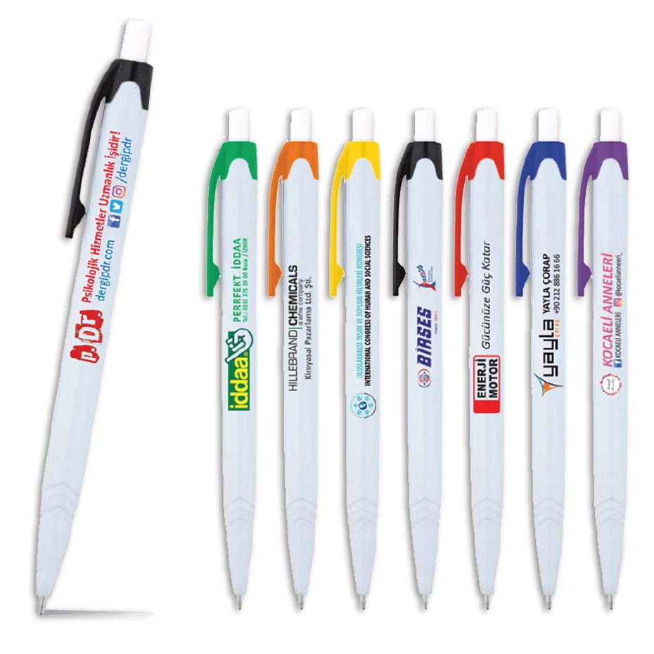 FREE SHIPPING 100 Pcs. Promotional Plastik Pen With Logo Printed On Them. Price Including One Side Color Printing. | Канцтовары для