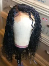 Cranberry-peluca con cierre de encaje 4x4 para mujer, cabello Remy brasileño de ondas profundas, pelucas de cabello humano con encaje frontal 13x4, línea de cabello prearrancado