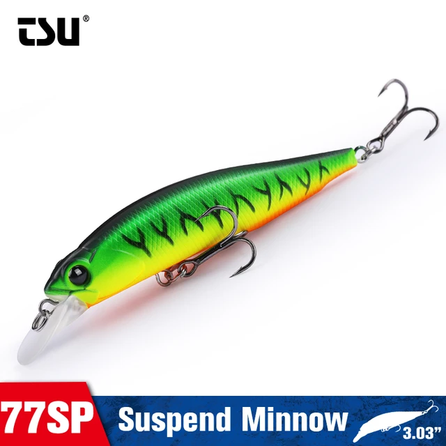 TSURINOYA señuelo de pesca Jerkbait, cebo duro Artificial, sistema de  movimiento, Lucio, Wobbler, pececillo suspendido, 77SP, DW101, 77mm, 8,5g -  AliExpress