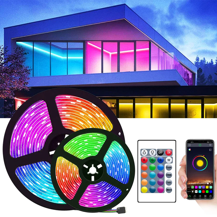 Светодиодные ленты с Wi-Fi Bluetooth-контроллер гибкая декоративная RGB-лента 5050 для