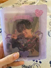 64 tarjetas de capacidad Mini titular carpetas álbumes con bling funda transparente para 6*6*9cm juegos tarjeta multifunción manga titular