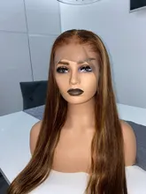 Ishow resaltar Peluca de color marrón pelucas de cabello humano 13X4 13X6x1 Ombre recto peluca con malla frontal destacar frente de encaje pelucas de cabello humano