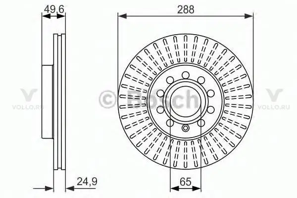 0986479939 BOSCH ТОРМОЗНОЙ ДИСК ПЕРЕДНИЙ