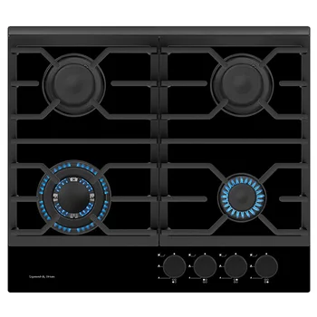 

Gas cooking panel tempered glass Zigmund & shtain MN 135.61 b cast iron Black 4 Burner