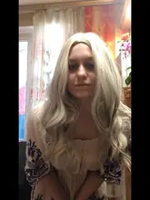 HENRY-Suarez Ombre marrón oscuro de agua a largo de la peluca de la onda de alta temperatura disfraz diario de Cosplay parte media peluca sintética para las mujeres Afro