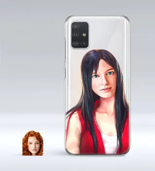 

Personalized Women 'S Abstract Caricature Of Samsung Galaxy A51 Thin Transparent Silicone Phone Kapağı-20