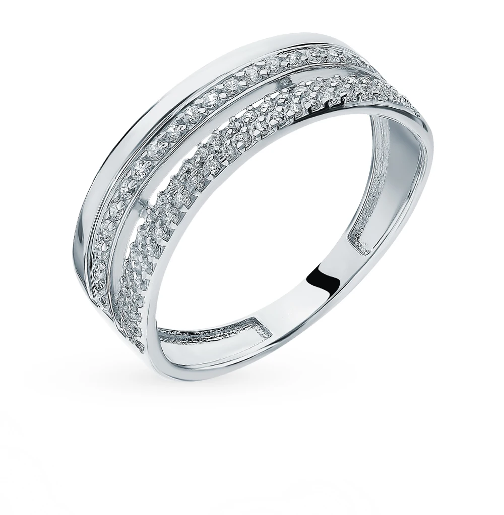Серебряное кольцо с фианитами SUNLIGHT проба 925